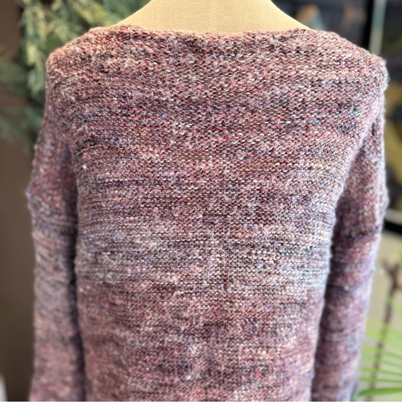 American Eagle soft oversized heathered mauve cozy sweater boat neck - Picture 7 of 14